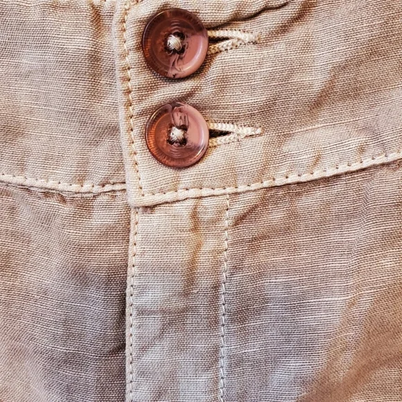 $FINAL$  NWOT Sundance Organia Cotton Linen Blend Convertable Pants Lace Trim - Picture 4 of 10